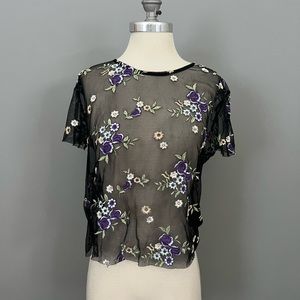 Urban Outfitters mesh embroidered top